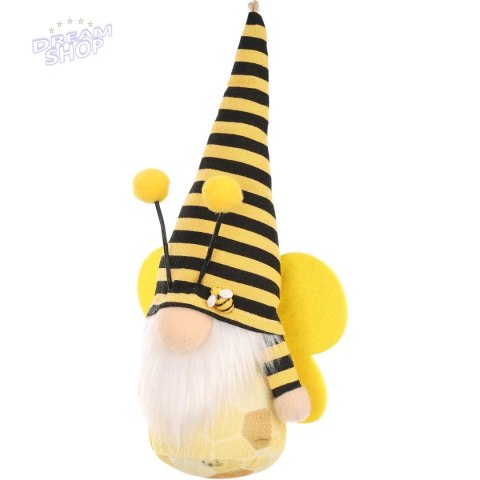 SKRZAT GNOM PSZCZÓŁKA ŻÓŁTA 20CM ZAWIESZKA DEKORACJA WIOSENNA