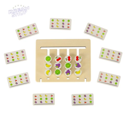 Zabawka edukacyjna drewniana dopasuj kolory owoce montessori Zabawka edukacyjna drewniana dopasuj kolory owoce montessori