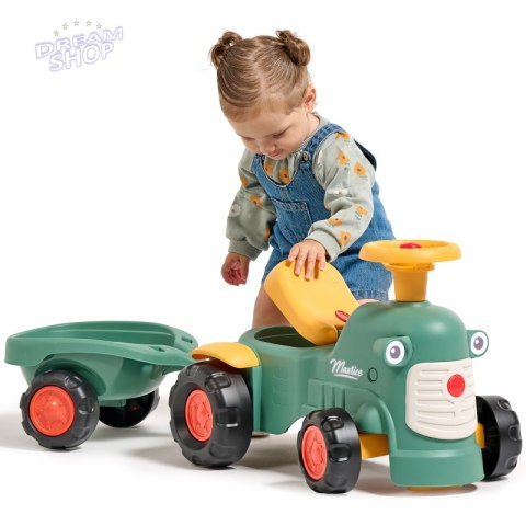 FALK Traktorek Baby Maurice Zielony Vintage z Przyczepką od 1 roku FALK Traktorek Baby Maurice Zielony Vintage z Przyczepką od 1 roku