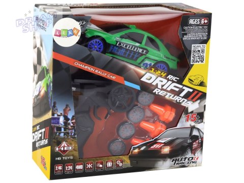 Autko Sportowe Zdalnie Sterowane R/C 1:24 Zielone Wymienne Koła Autko Sportowe Zdalnie Sterowane R/C 1:24 Zielone Wymienne Koła
