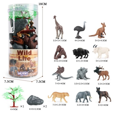 WOOPIE Zestaw Figurki Dzikie Zwierzęta 15 szt. - wersja 1 WOOPIE Zestaw Figurki Dzikie Zwierzęta 15 szt. - wersja 1