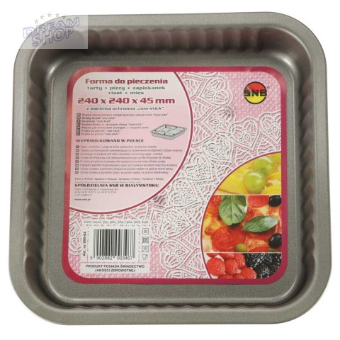 Forma blacha do pieczenia zapiekanek, tarty, pizzy 24cm x 24cm szara