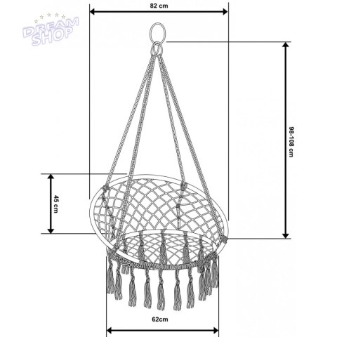 Hamak bocianie gniazdo fotel wiszący huśtawka 80x60cm new styl Hamak bocianie gniazdo fotel wiszący huśtawka 80x60cm new styl