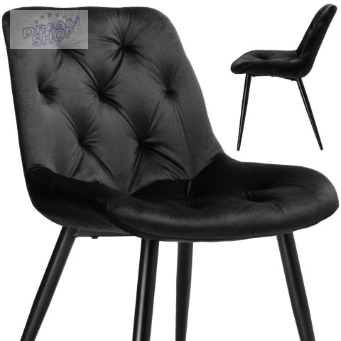Krzesło aksamitne ELIOT czarne velvet Krzesło aksamitne ELIOT czarne velvet