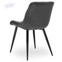 Krzesło aksamitne ELIOT grafitowe velvet