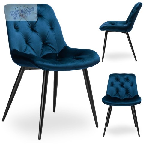 Krzesło aksamitne ELIOT granatowe velvet Krzesło aksamitne ELIOT granatowe velvet