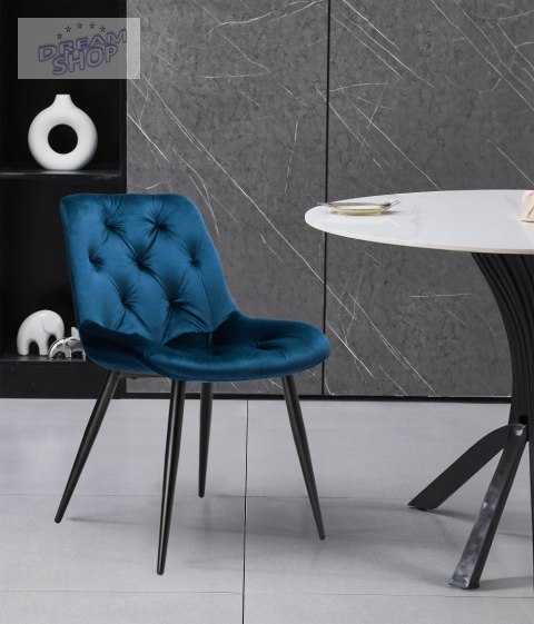 Krzesło aksamitne ELIOT granatowe velvet Krzesło aksamitne ELIOT granatowe velvet