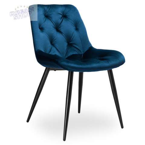 Krzesło aksamitne ELIOT granatowe velvet Krzesło aksamitne ELIOT granatowe velvet