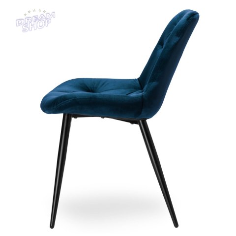 Krzesło aksamitne ELIOT granatowe velvet Krzesło aksamitne ELIOT granatowe velvet
