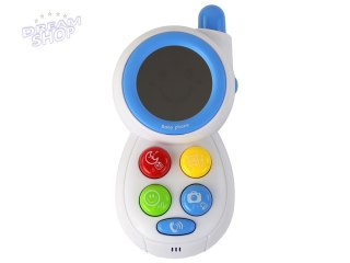 Niebieski Dziecięcy Telefon Interaktywny Światła Dźwięki Lusterko