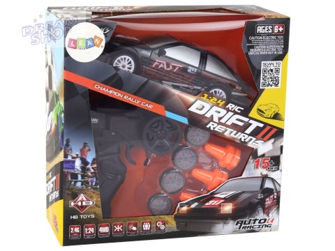 Autko Sportowe Zdalnie Sterowane R/C 1:24 Czarne Wymienne Koła Autko Sportowe Zdalnie Sterowane R/C 1:24 Czarne Wymienne Koła