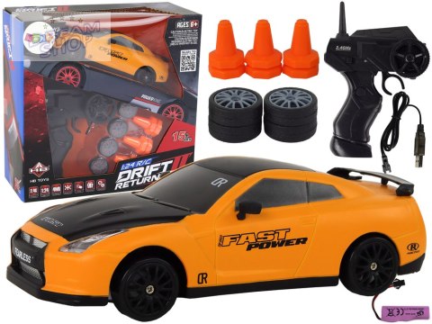 Autko Sportowe Zdalnie Sterowane R/C 1:24 Żółte Wymienne Koła Autko Sportowe Zdalnie Sterowane R/C 1:24 Żółte Wymienne Koła