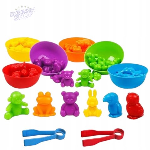 Gumowe zwierzątka gra sorter montesorri 2188-19 Gumowe zwierzątka gra sorter montesorri 2188-19