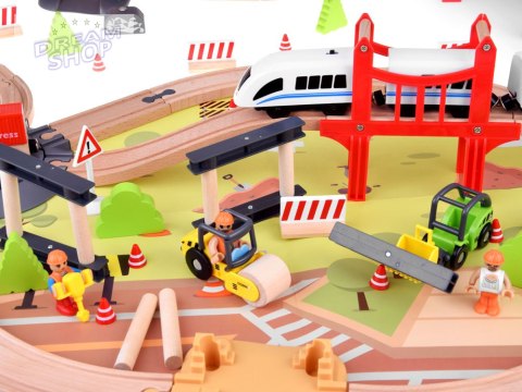 Kolejka drewniana dla dzieci baza transportowa dźwig pociąg tory ZA4830 Kolejka drewniana dla dzieci baza transportowa dźwig pociąg tory ZA4830