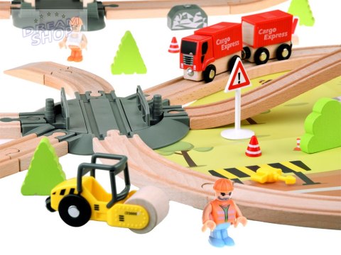 Kolejka drewniana dla dzieci baza transportowa dźwig pociąg tory ZA4830 Kolejka drewniana dla dzieci baza transportowa dźwig pociąg tory ZA4830