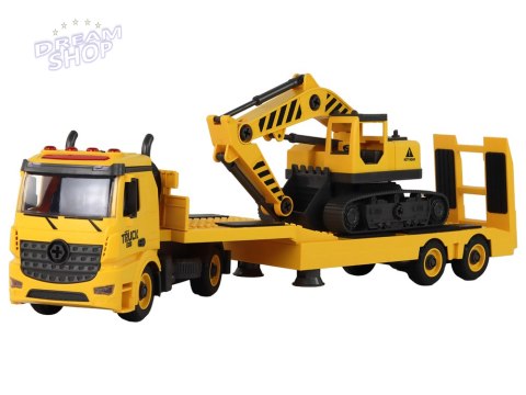 Laweta Do Składania Z Koparką Gąsienicową Dźwięk Światła DIY Żółty Laweta Do Składania Z Koparką Gąsienicową Dźwięk Światła DIY Żółty