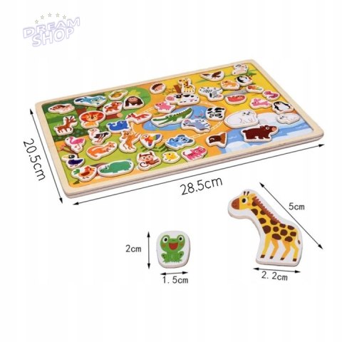 Układanka tablica puzzle magnetyczne zwierzęta MTF-C02 Układanka tablica puzzle magnetyczne zwierzęta MTF-C02