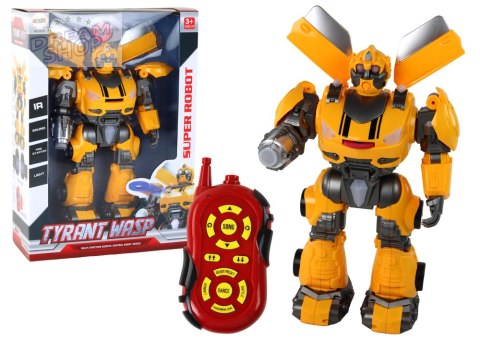 Duży Robot Zdalnie Sterowany R/C Żółty Dźwięk Światła