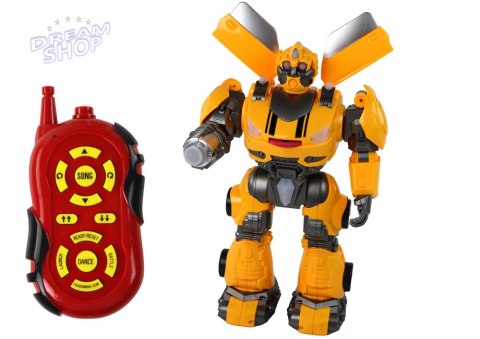 Duży Robot Zdalnie Sterowany R/C Żółty Dźwięk Światła