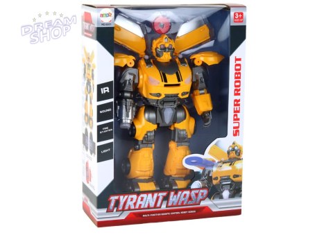 Duży Robot Zdalnie Sterowany R/C Żółty Dźwięk Światła