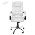 Fotel biurowy skóra eko - biały Malatec 23240