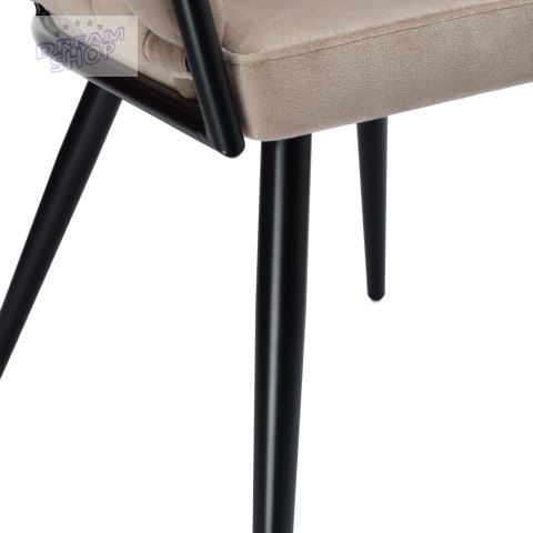 Krzesło plecione aksamitne ASTON Velvet Beżowe Taupe Krzesło plecione aksamitne ASTON Velvet Beżowe Taupe