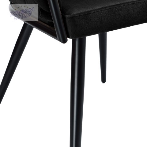 Krzesło plecione aksamitne ASTON Velvet Czarne Krzesło plecione aksamitne ASTON Velvet Czarne
