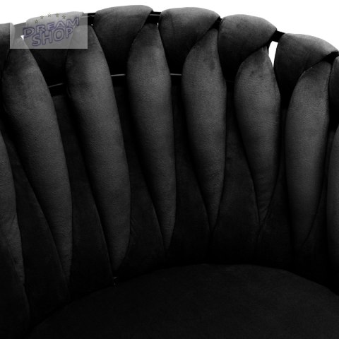 Krzesło plecione aksamitne ASTON Velvet Czarne Krzesło plecione aksamitne ASTON Velvet Czarne