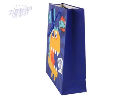 Papierowa Torba Prezentowa Granatowa Dinozaur 41,5cm x 30cm x 12cm Papierowa Torba Prezentowa Granatowa Dinozaur 41,5cm x 30cm x 12cm