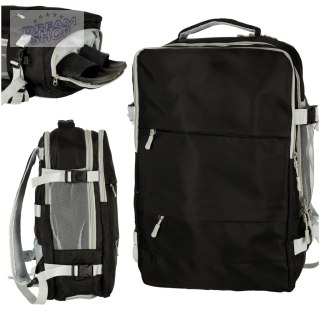 Plecak podróżny do samolotu wodoodporny kabel USB 45x16x28cm czarny