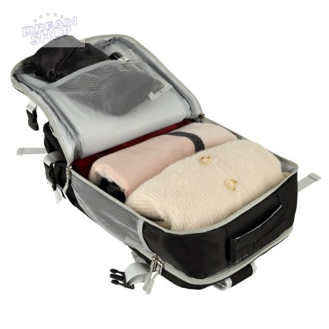 Plecak podróżny do samolotu wodoodporny kabel USB 45x16x28cm czarny Plecak podróżny do samolotu wodoodporny kabel USB 45x16x28cm czarny