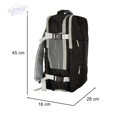 Plecak podróżny do samolotu wodoodporny kabel USB 45x16x28cm czarny Plecak podróżny do samolotu wodoodporny kabel USB 45x16x28cm czarny