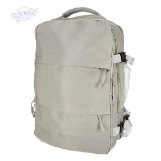 Plecak podróżny do samolotu wodoodporny kabel USB 45x16x28cm szary
