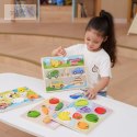VIGA Drewniane Puzzle Układanka Montessori 2w1 Figurki Owoce