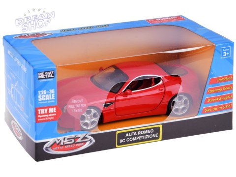 Auto metalowe model Alfa Romeo 8C Competizione skala 1:32 światła ZA4607 Auto metalowe model Alfa Romeo 8C Competizione skala 1:32 światła ZA4607