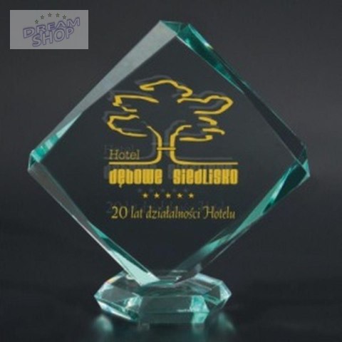 Trofeum szklane grawerowane z etui +wypełnianie farbą Trofeum szklane grawerowane z etui +wypełnianie farbą