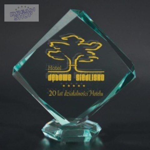 Trofeum szklane grawerowane z etui +wypełnianie farbą Trofeum szklane grawerowane z etui +wypełnianie farbą