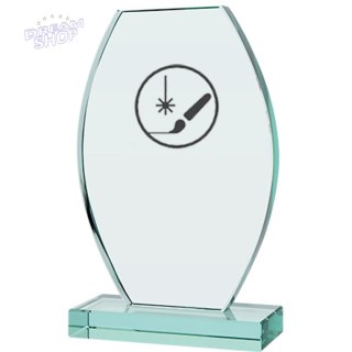 Trofeum szklane grawerowane z etui + wypełnienie farbą