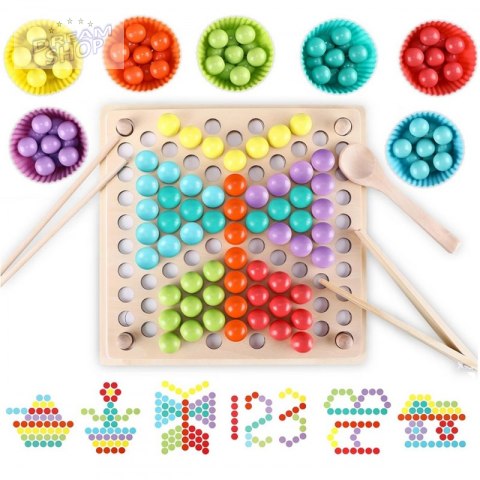 WOOPIE Kolorowe Kulki Układanka Montessori Mozaika Sorter WOOPIE Kolorowe Kulki Układanka Montessori Mozaika Sorter