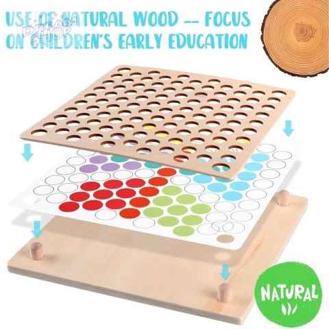 WOOPIE Kolorowe Kulki Układanka Montessori Mozaika Sorter WOOPIE Kolorowe Kulki Układanka Montessori Mozaika Sorter