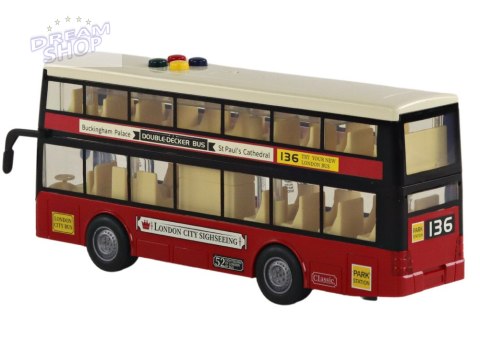 Autobus Piętrowy Miejski Światła Dźwięki Czerwony 1:16 Autobus Piętrowy Miejski Światła Dźwięki Czerwony 1:16