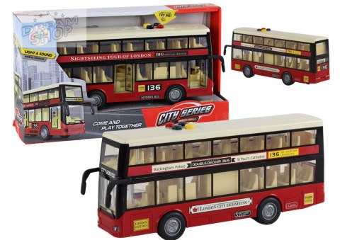 Autobus Piętrowy Miejski Światła Dźwięki Czerwony 1:16 Autobus Piętrowy Miejski Światła Dźwięki Czerwony 1:16