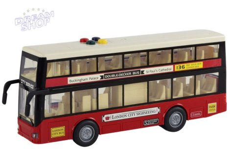 Autobus Piętrowy Miejski Światła Dźwięki Czerwony 1:16 Autobus Piętrowy Miejski Światła Dźwięki Czerwony 1:16