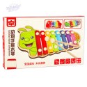 Cymbałki drewniane kolorowe dla dzieci krokodyl