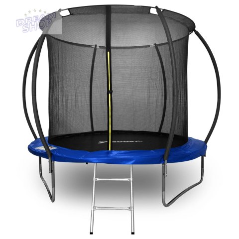 Trampolina z siatką i drabinką HENZEN 244 cm niebieska Trampolina z siatką i drabinką HENZEN 244 cm niebieska