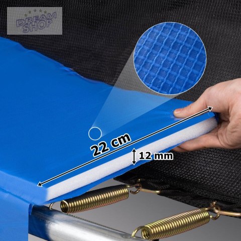 Trampolina z siatką i drabinką HENZEN 244 cm niebieska Trampolina z siatką i drabinką HENZEN 244 cm niebieska