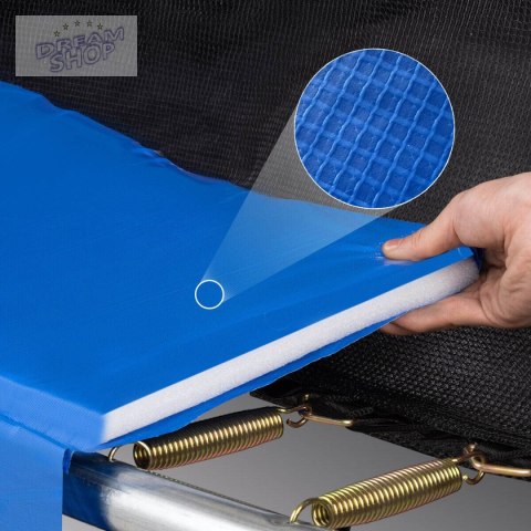 Trampolina z siatką i drabinką HENZEN 244 cm niebieska Trampolina z siatką i drabinką HENZEN 244 cm niebieska