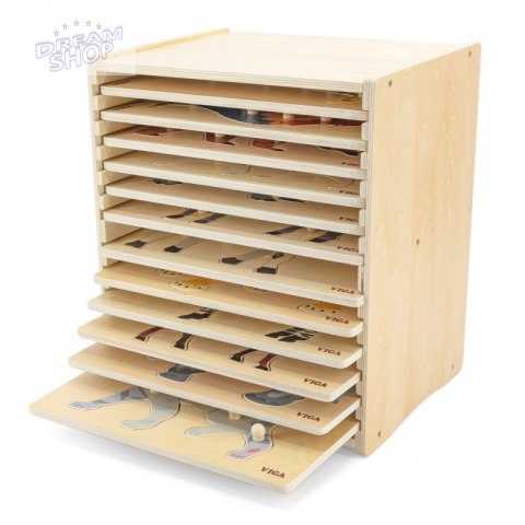 VIGA Zestaw Puzzle Drewniane 12 Układanek Zwierzątka Montessori + Stojak VIGA Zestaw Puzzle Drewniane 12 Układanek Zwierzątka Montessori + Stojak