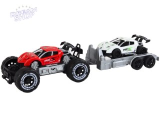 Zestaw Czerwone Auto Terenowe Białe Auto Sportowe Laweta