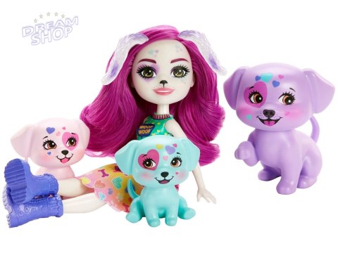 Enchantimals Lalka Dessa Dalmatian z uroczą rodzinką dalmateńczyków ZA5103 Enchantimals Lalka Dessa Dalmatian z uroczą rodzinką dalmateńczyków ZA5103